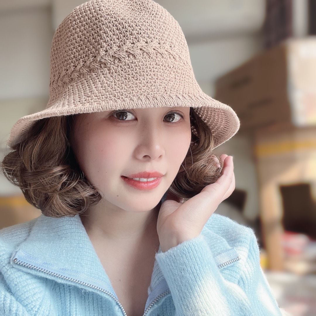 Hat One Female Fashion Breathable Bucket Small Realistic Roll Wig Short Curly Hair