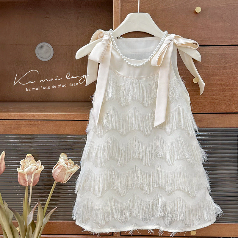 Summer Fashionable Straps Skirt High-grade Sleeveless Children's Dress
