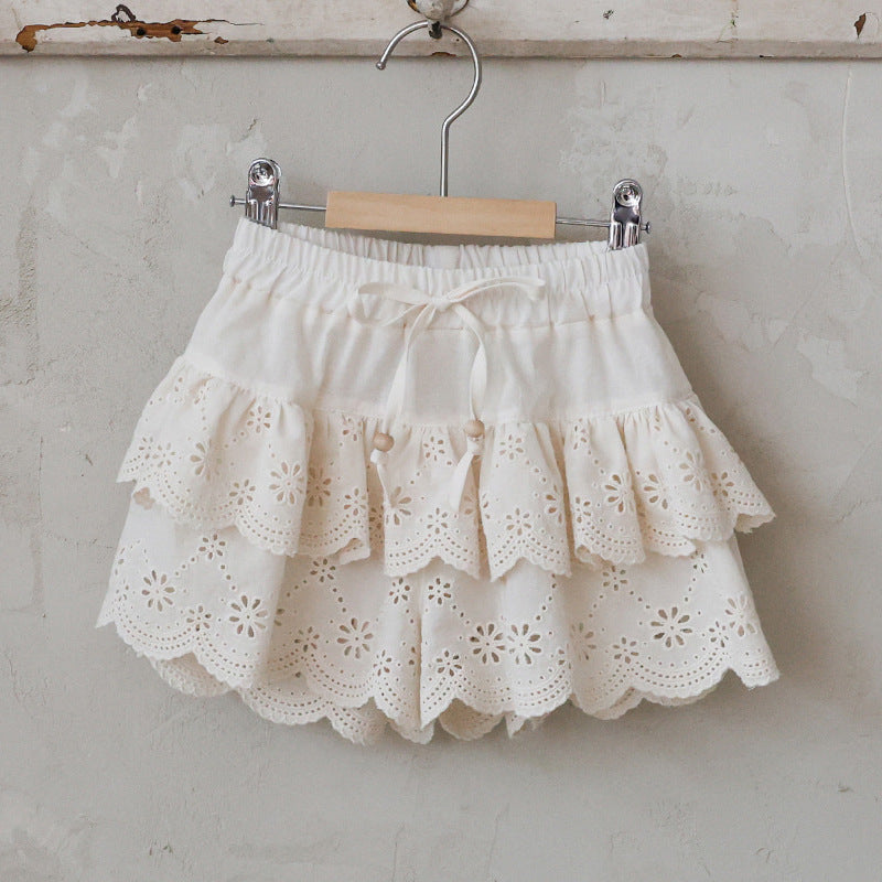 Summer Strawberry Shan Western Style Embroidered Children's Pants
