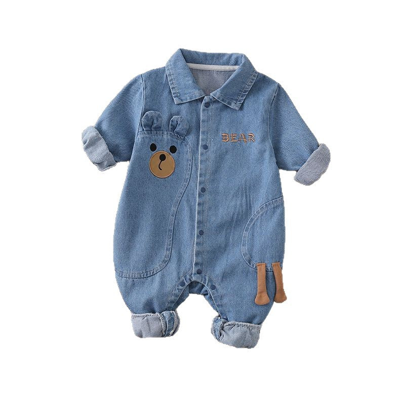 Women's & Men's Long Sleeve Denim Jumpsuit Korean Going Out Cute Rompers Western Jumpsuit, Climbing Suit