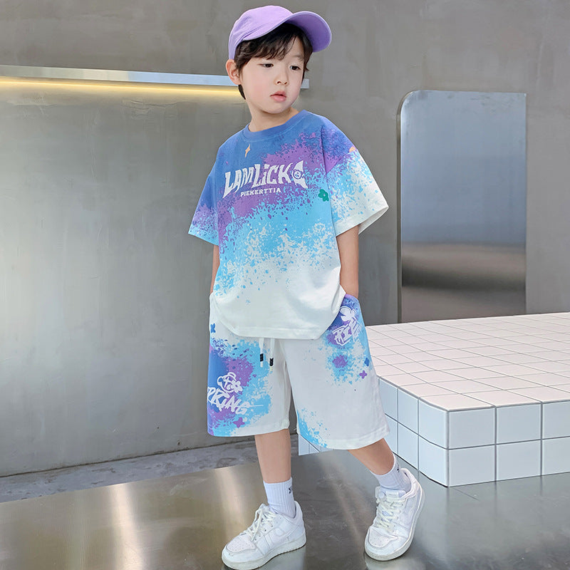 Children's Clothing Boys Summer Sports Thin Medium Big Cool Children's Suit