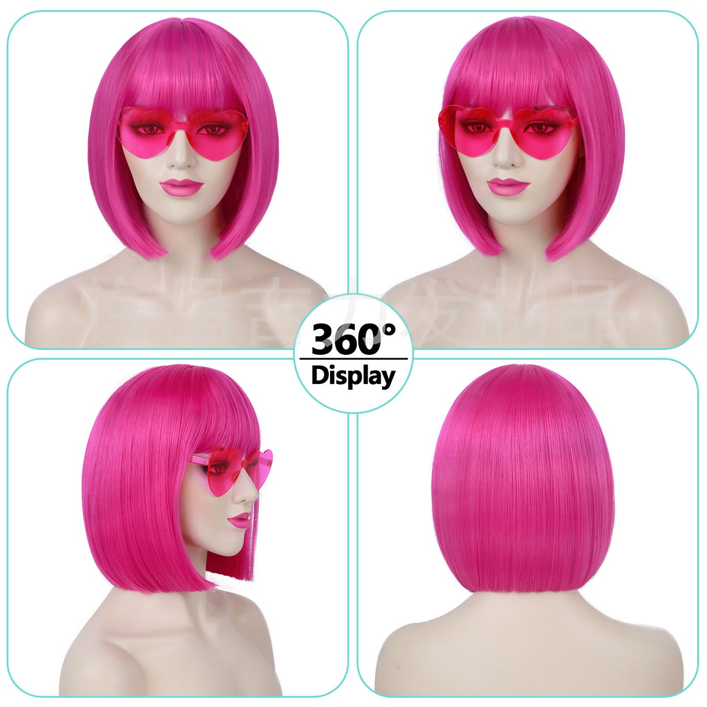 Unique Head Cover Bangs Synthetic Wigs Wig Short Straight Hair