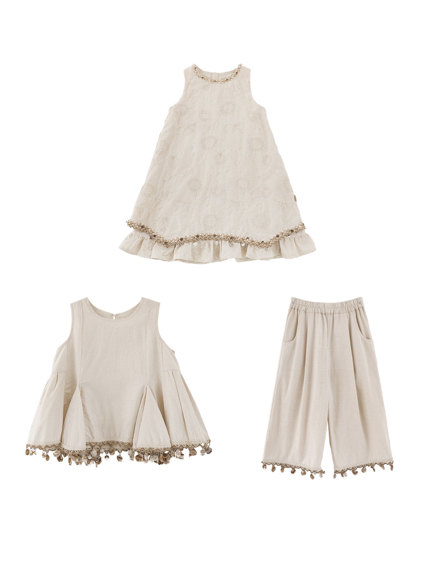 Summer Shell Ribbon Doll Shirt Jacquard Cotton Dress Children's Suit
