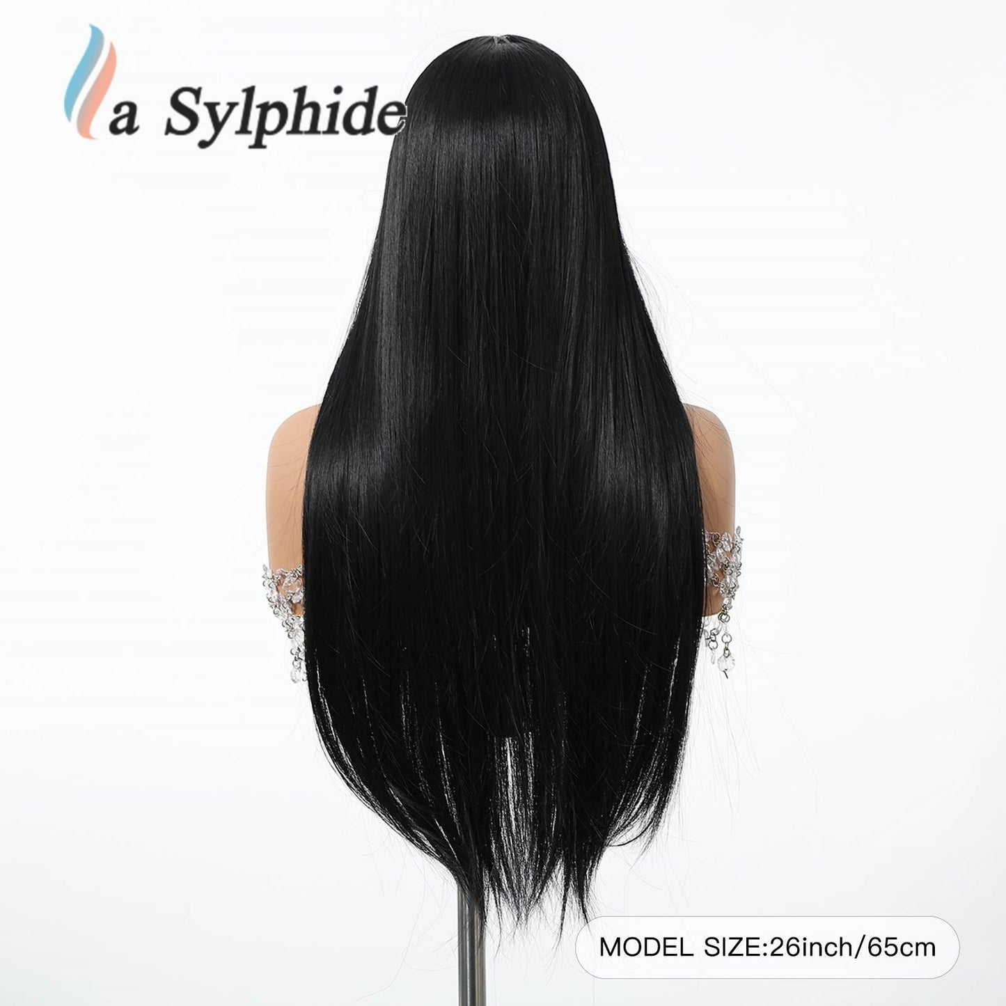 Women's Black Mid-length Hair Matte Fiber Long Straight Wig