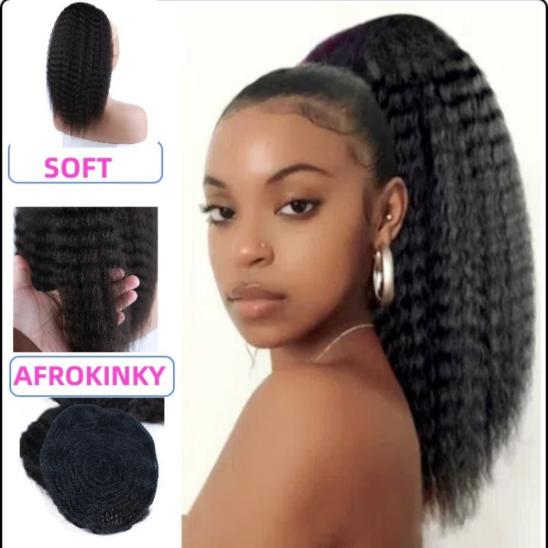 Corn Curler Drawstring Corrugated Chemical Fiber Fluffy Wig Ponytail