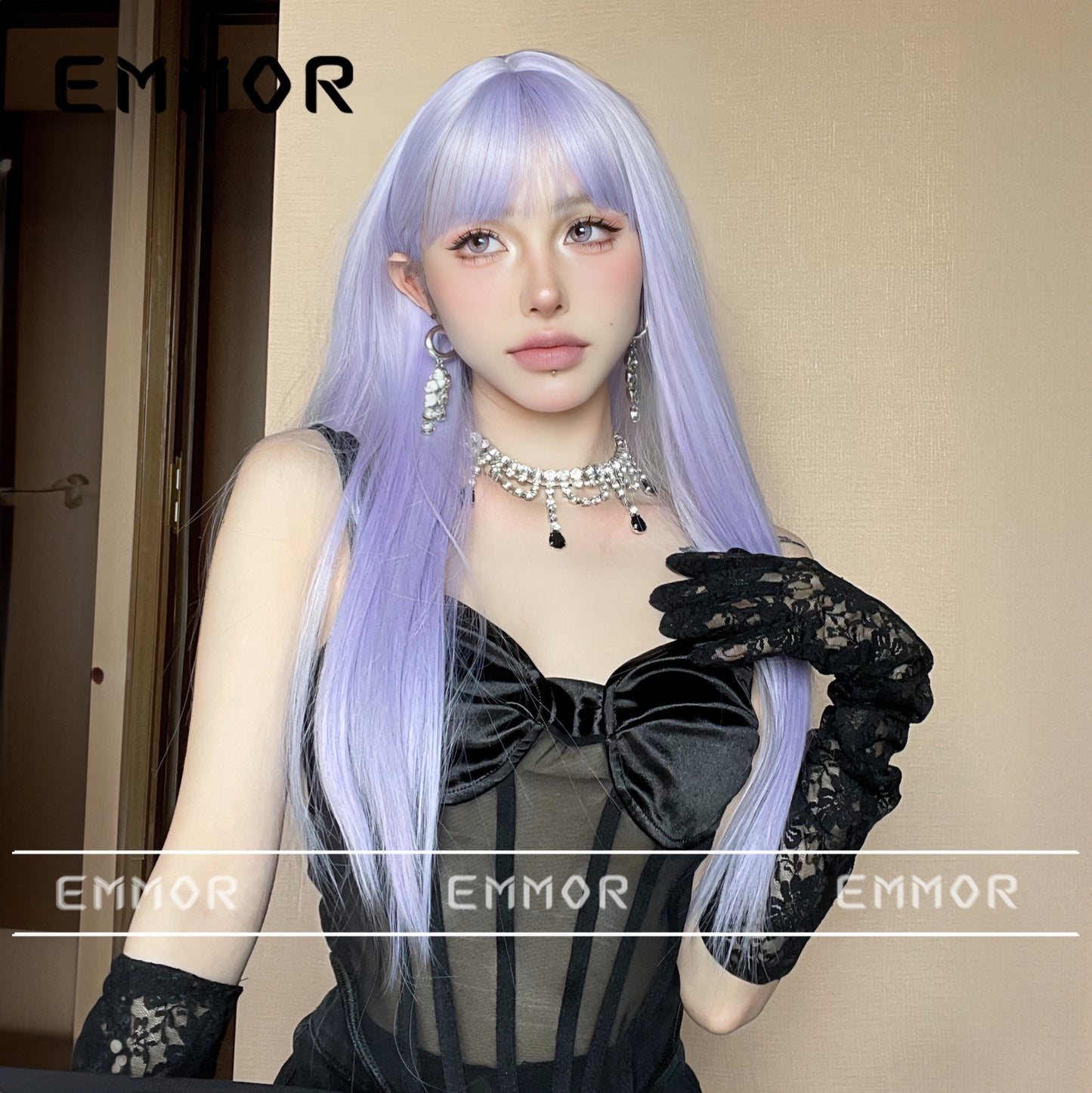 Air Bangs Hair White Fashion Anime Long Straight Wig