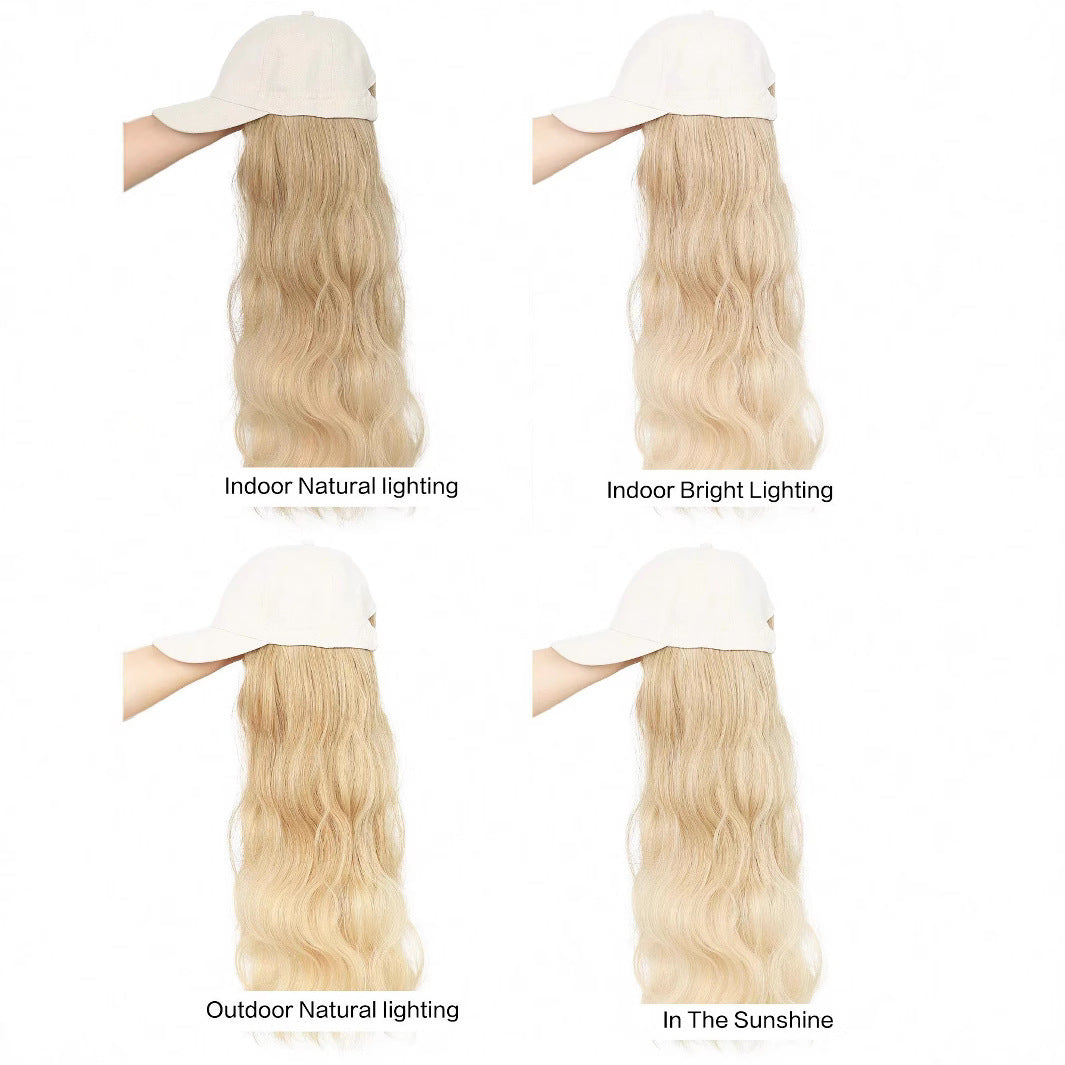 Hat Long Water Corrugated Hair With Baseball Cap Integrated Synthetic Other Wig