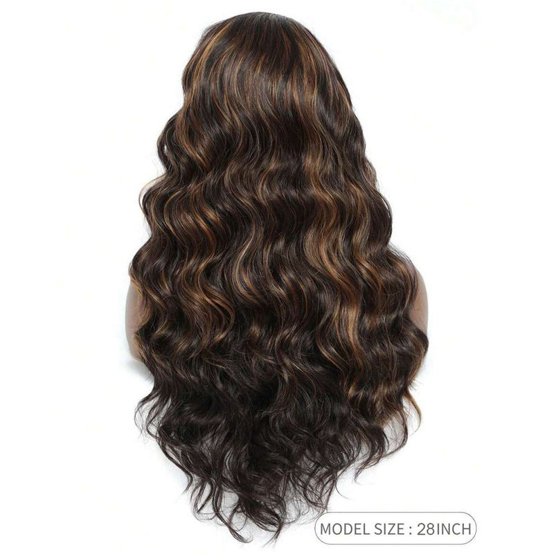 Women's Band Curly Brown Mixed Color Synthetic Wigs Big Wig Long Curls