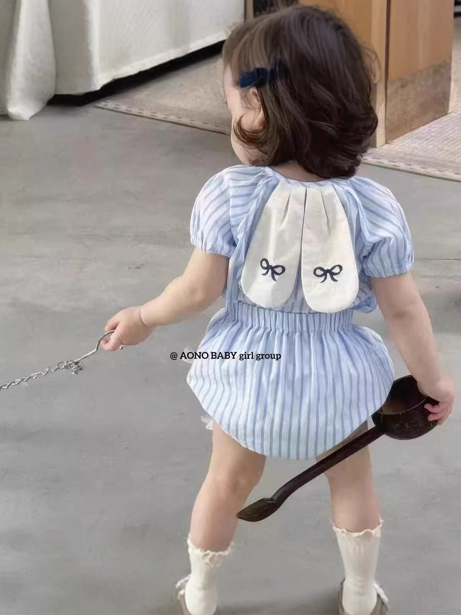 T-shirt Pants Summer Cartoon Pure Cotton Dress Thin Versatile Children's Suit