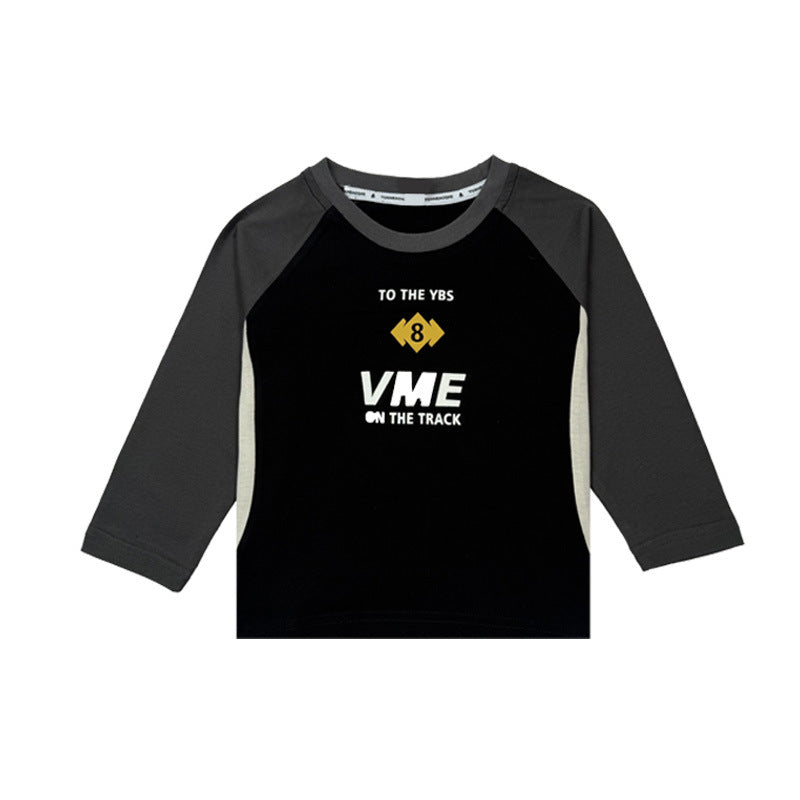 Children's Vintage Floral Print Long Sleeves Bottoming Shirt Outdoor Children's T-shirt