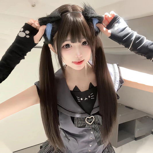 Women's Hair Cute Little Luo Bangs Cold Long Straight Wig