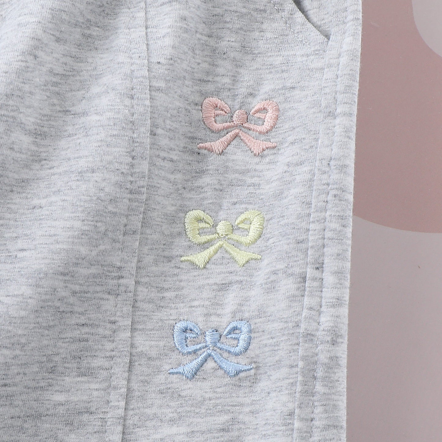 Children's Embroidery Bowknot Casual Korean Style Thin Children's Pants
