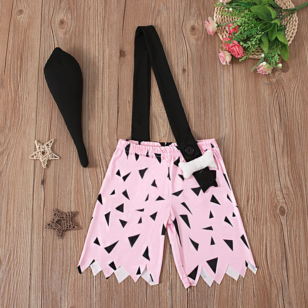 Children's Summer Clothing Boys Halloween Shoulder Strap Children's Pants