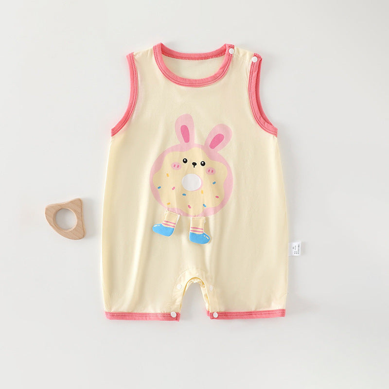Summer Thin Sleeveless Vest Unisex Pajamas Jumpsuit, Climbing Suit
