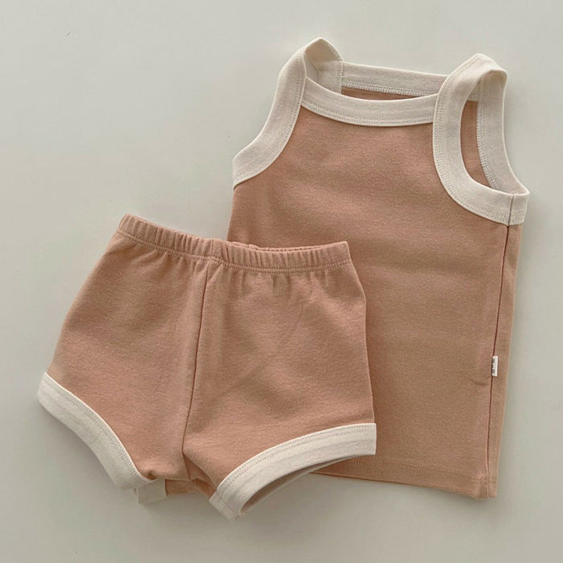 Summer Infant Cotton Camisole Cool Vest Top Bloomer Children's Suit