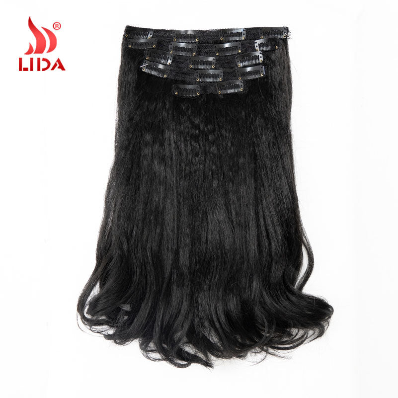 Trendy Fiber Ponytail Hairpiece Clip Suit Long Straight Wig