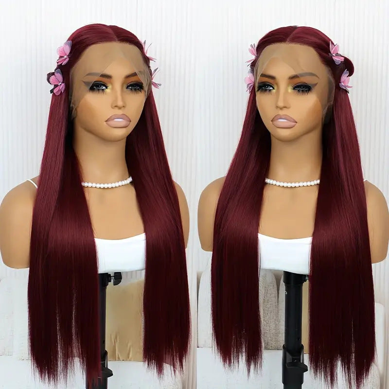 Front Lace Straight Hair Chemical Fiber Wig Long Curls