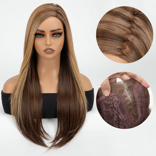 Inch Long Straight Dyed Lace Screen Real Hair Wig
