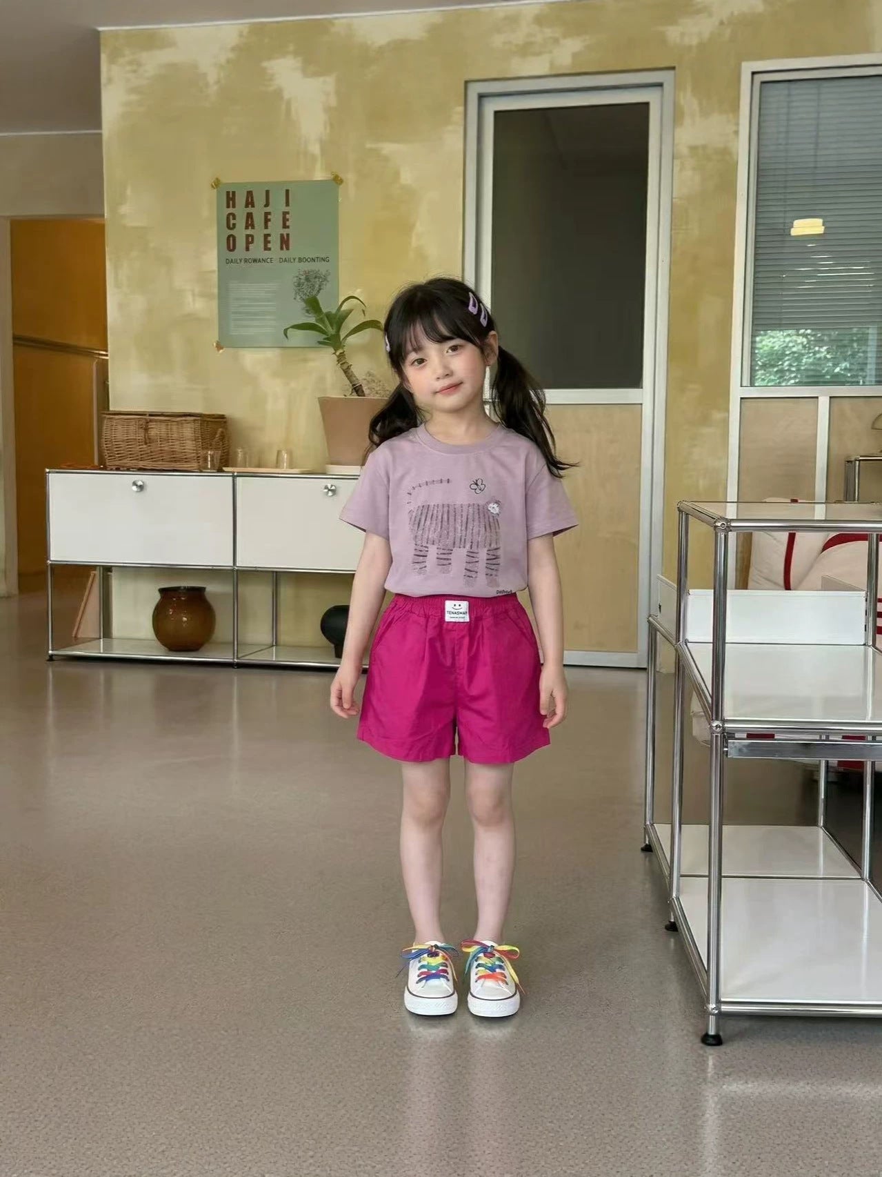 Children's Summer Short-sleeved Casual Western Style Female Cute Printed Thin Children's T-shirt