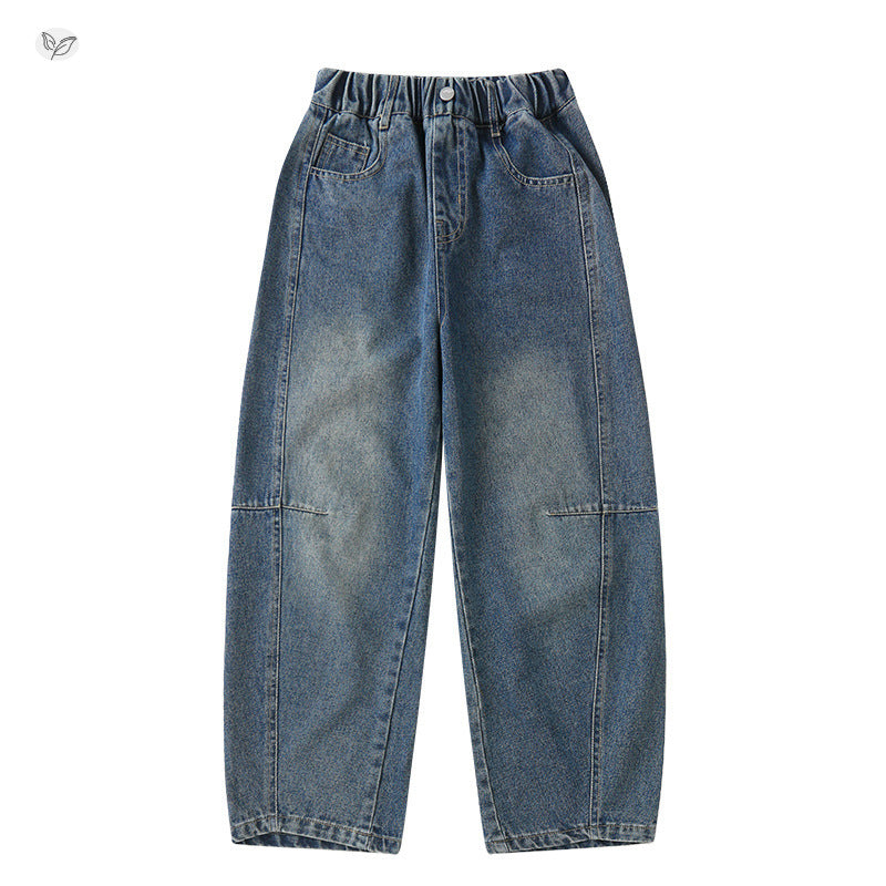 Children's Denim Matchet Spring Middle Big Casual Retro Children's Pants