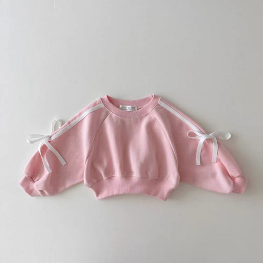 Style Long-sleeved Trousers Sports Bow Bars Patchwork Sweater Children's Suit