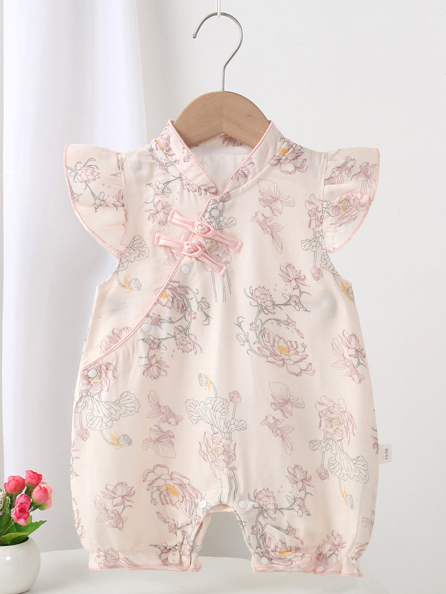 Summer Infant Chinese Style Buckle Jumpsuit Female Going Jumpsuit, Climbing Suit