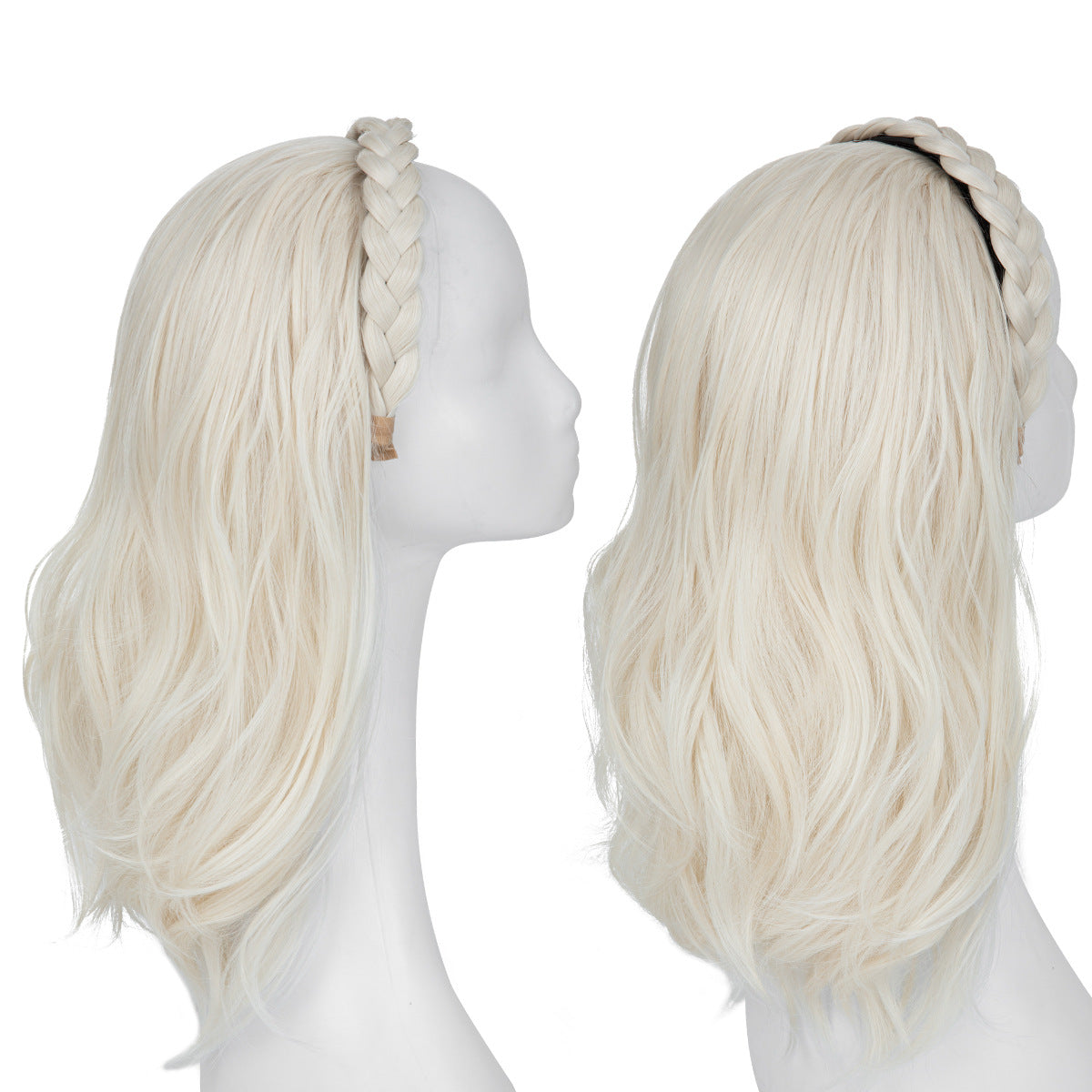 Plaits Headband One-piece Hair Replacement Curly Wig Long Curls