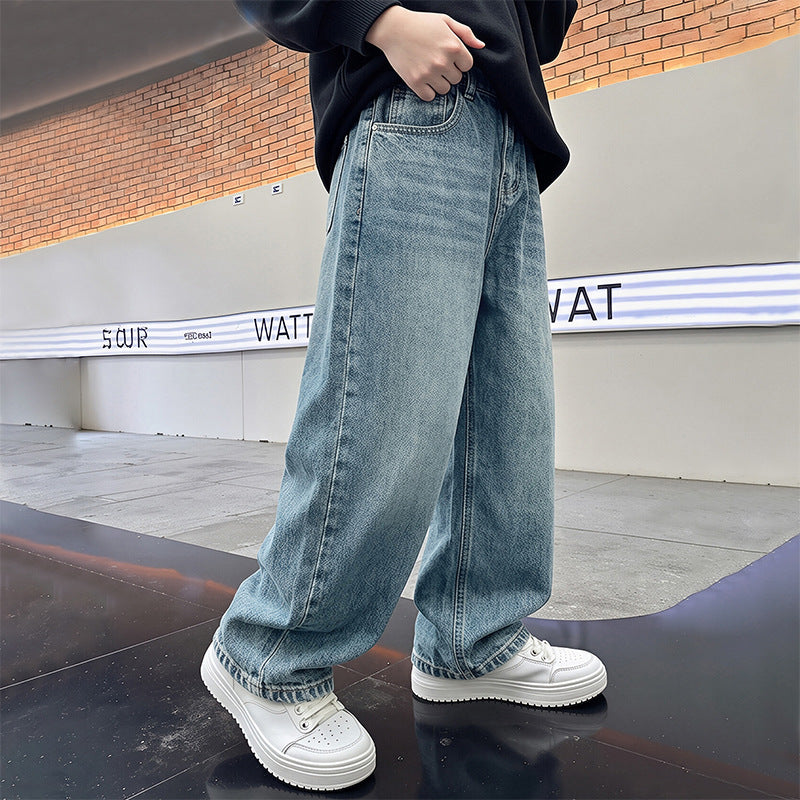 Children's Clothing Jeans Spring Clothes Track Medium Large Children's Pants