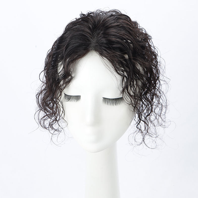 Women's Net Set Head Fluffy Cover Gray Hair All Real Extra Wig