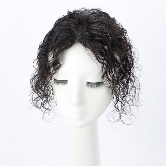 Women's Net Set Head Fluffy Cover Gray Hair All Real Extra Wig