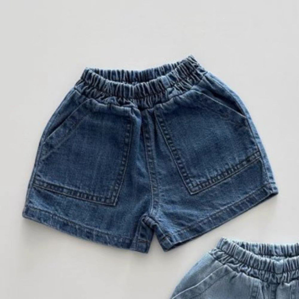 Women's & Men's Korean Style Denim Hot Breathable Refreshing Shorts Versatile Fashion Large Children's Pants