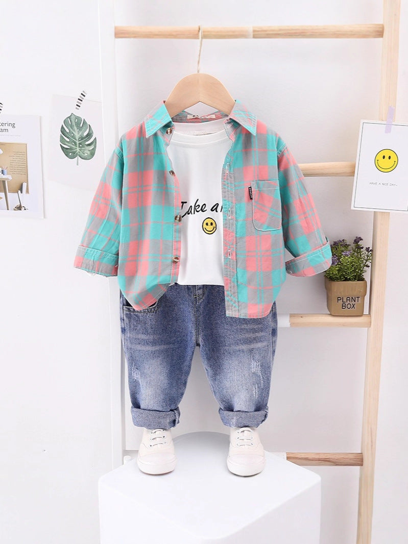 Children's Purified Cotton Long Sleeve Thin Clothing Bottoming Children's Shirt