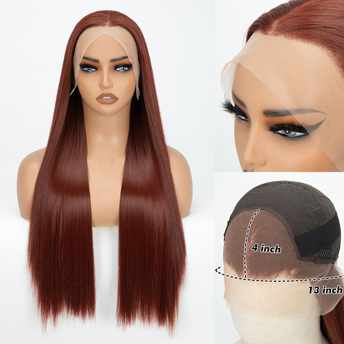 Forehead Lace Headband Hand-woven Long Curly Hair Black Other Wig