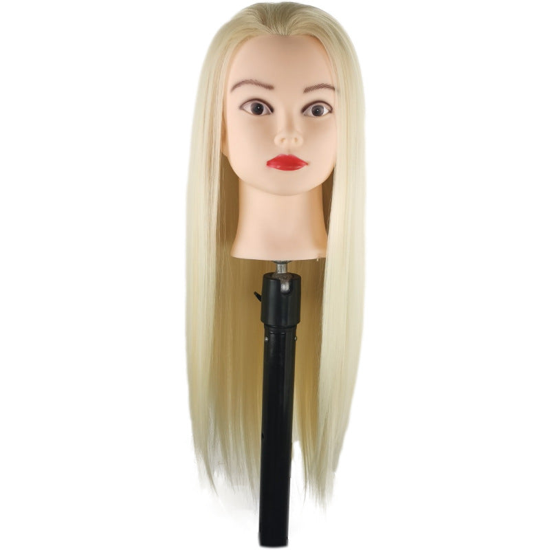 Head Braided Hair Practice Mannequin Hairdressing Cutting Wig Ponytail