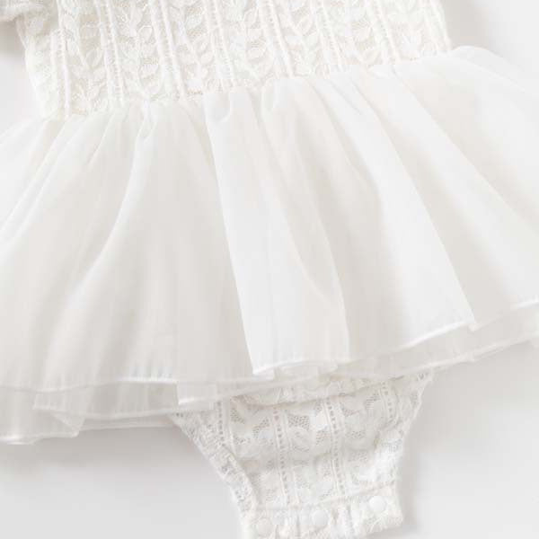 Head Summer Bloomer With Skirt White Willow Leaf Lace Princess Children's Dress