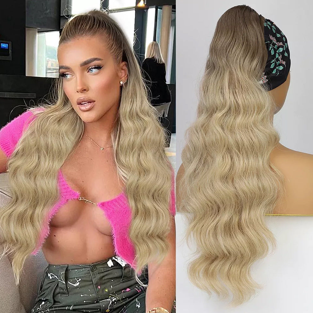 Women's Fiber Drawstring Hair Extension Big Wave Chemical Wig Ponytail