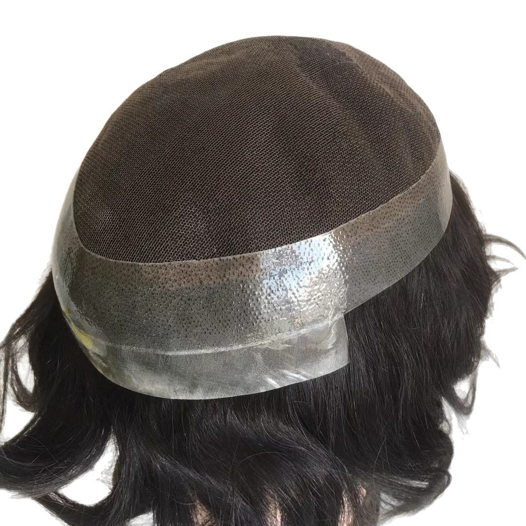 Men's Supplementing Piece Forehead Hairline Hand Woven Men's Wig