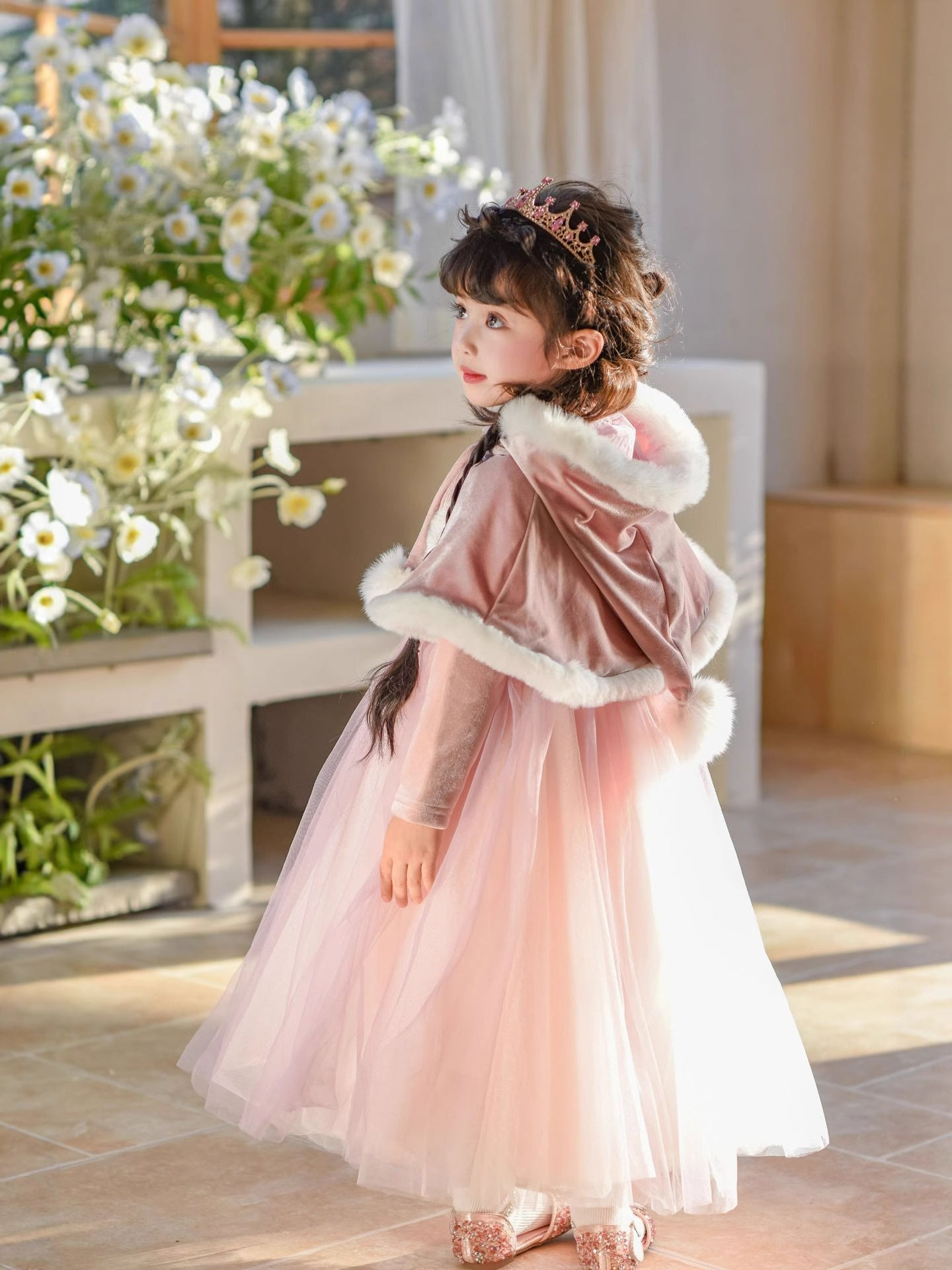 Children's Birthday Bubble Princess Autumn Luminous Gauze Children's Dress