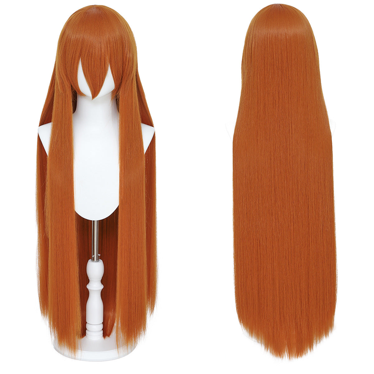 Long Straight Hair Hairpiece Blank Black White Cos Wig