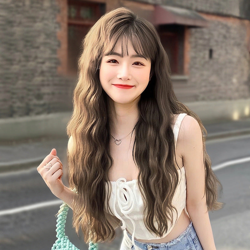 Kou Female Hair Natural Length Small Artificial Head Wig Long Curls