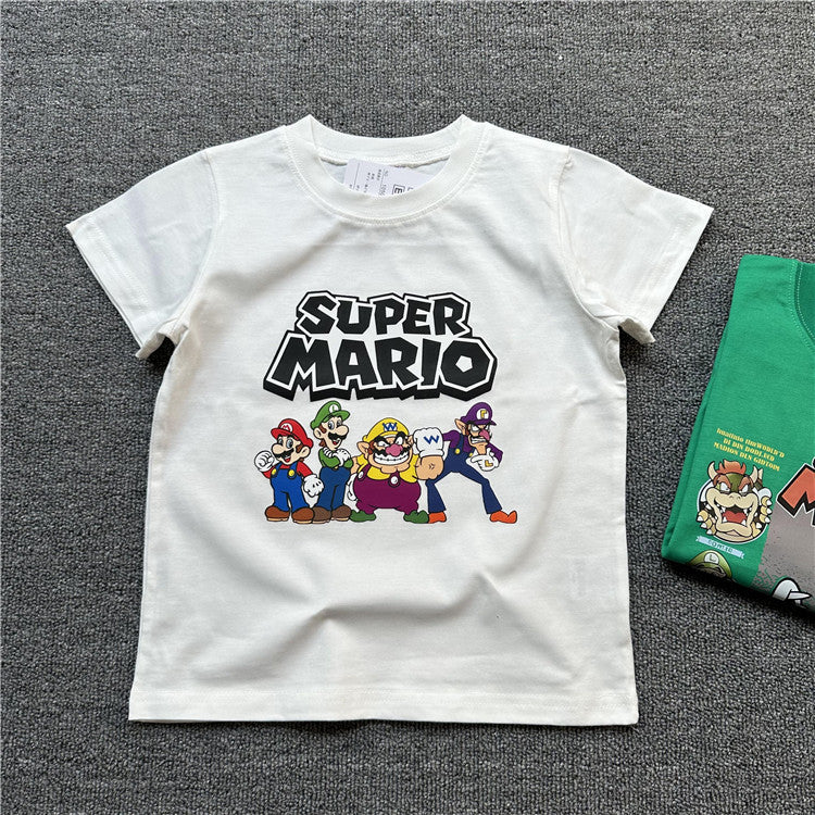 Children's Daily Order Summer Mario Series Short-sleeved Children's T-shirt