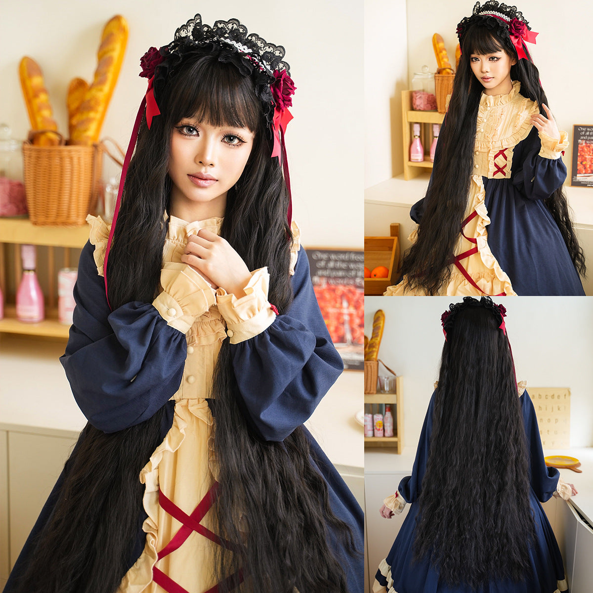 Wool Curly Hair Bangs Natural Lolita Dress Cos Wig