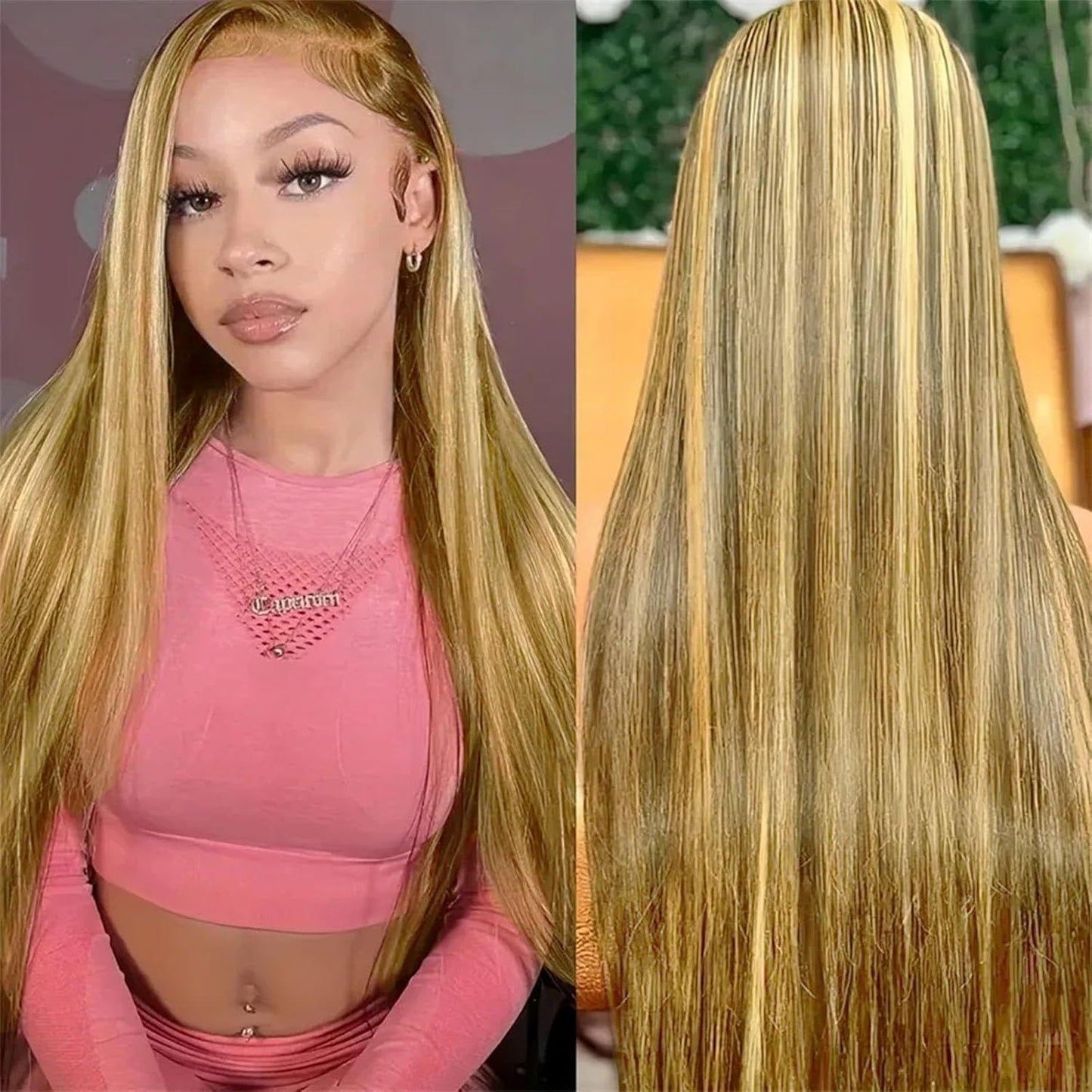 Style Front Lace Hair Chemical Fiber White Side Long Straight Wig