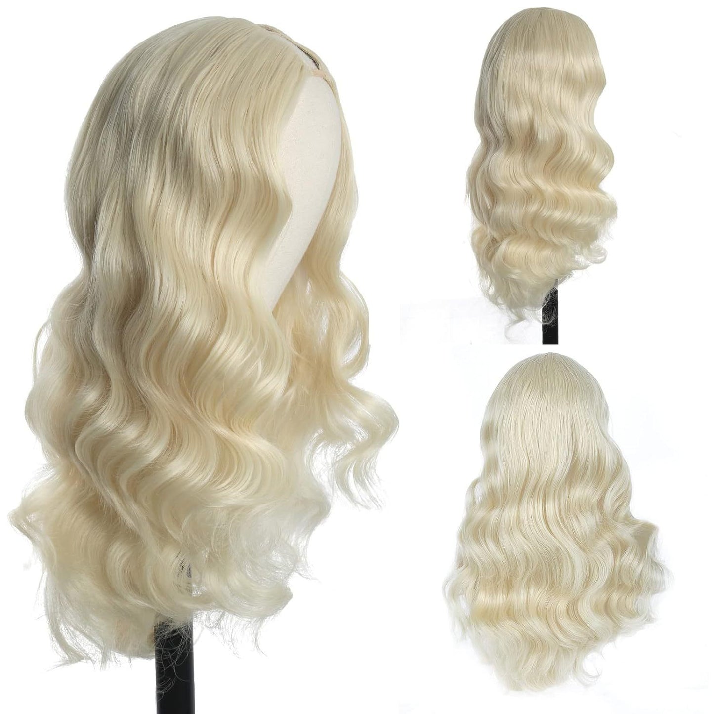 Women's Fashion Chemical Fiber Set Big Wave Long Curly Hair Half Wig