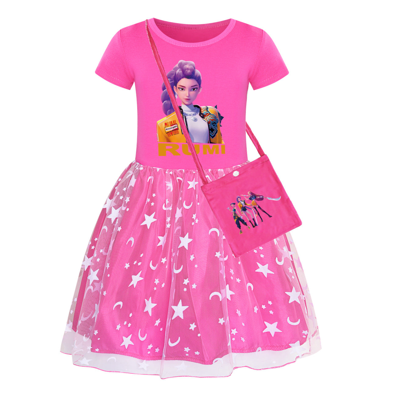 Star Rainbow Lace Summer Big Swing Children's Dress