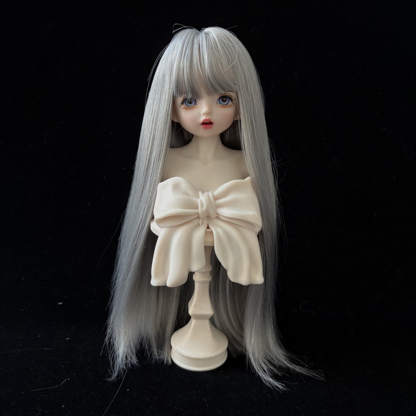 Soft Silk Optional Bangs Long Straight Hair Points Doll Head Cos Wig