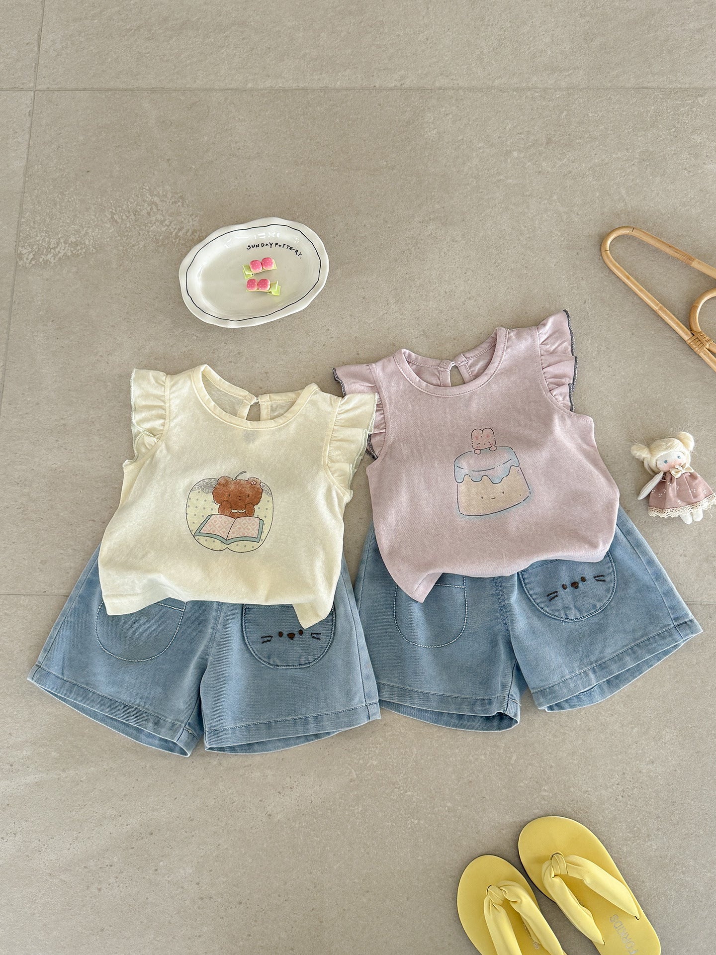 Western Style Infant Flying Sleeve Vest Thin Children's Suit