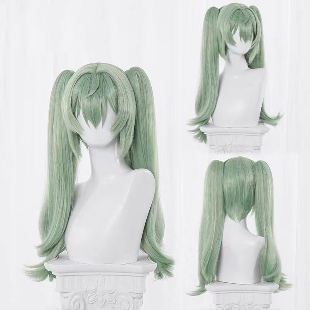 Cardamom Zero Tiger Clip Double Ponytail Long Hair Simulation Cos Wig