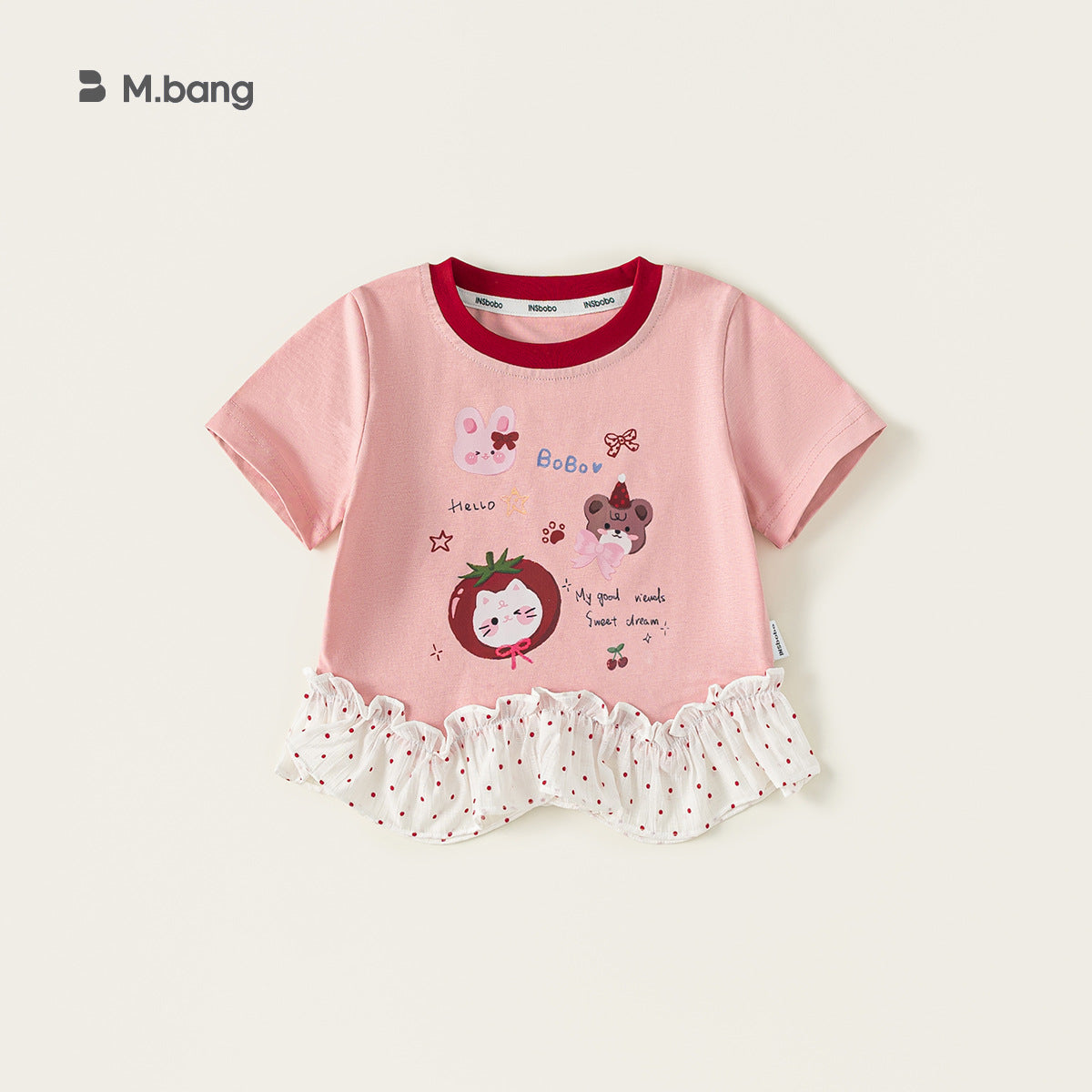 Children's Clothing Short-sleeved Lace Stitching Little Clothes Summer Thin Cute Children's T-shirt