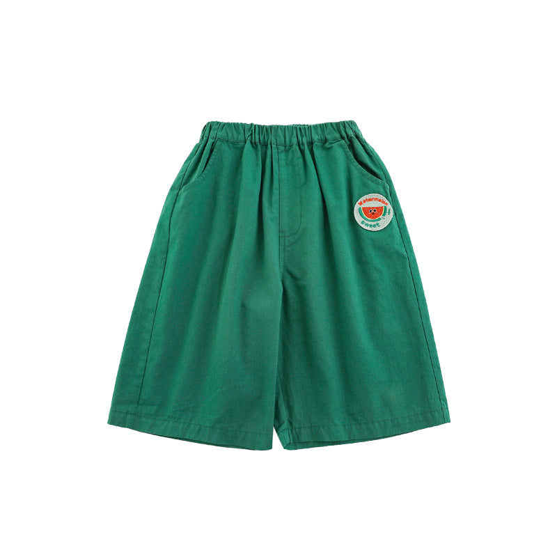Children's Cartoon Fruit Embroidery Shorts Summer Western Style Cute Children's Pants